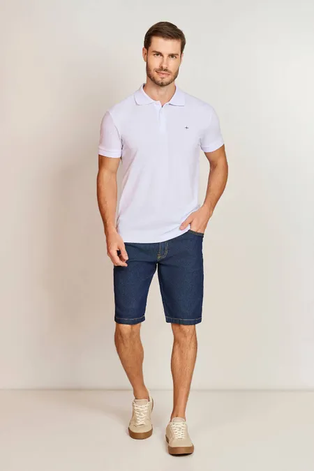Polo Piquet Masculina Contrastante Essentials Puramania